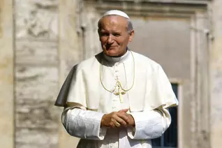 Pope John Paul II is pictured during a general audience in St. Peter’s Square