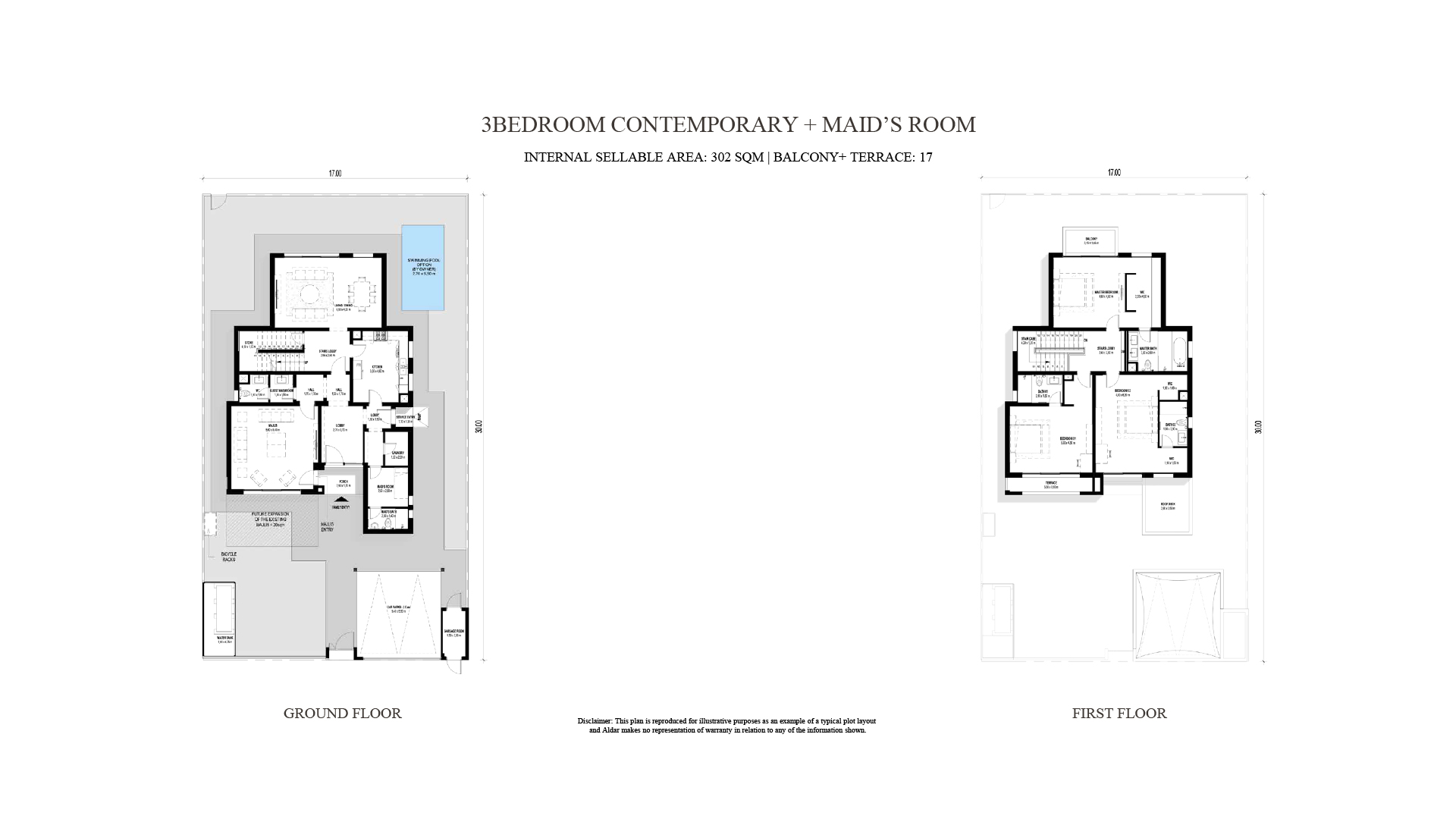 Fay Al Reeman II 3 bedroom villa typeA floor plan