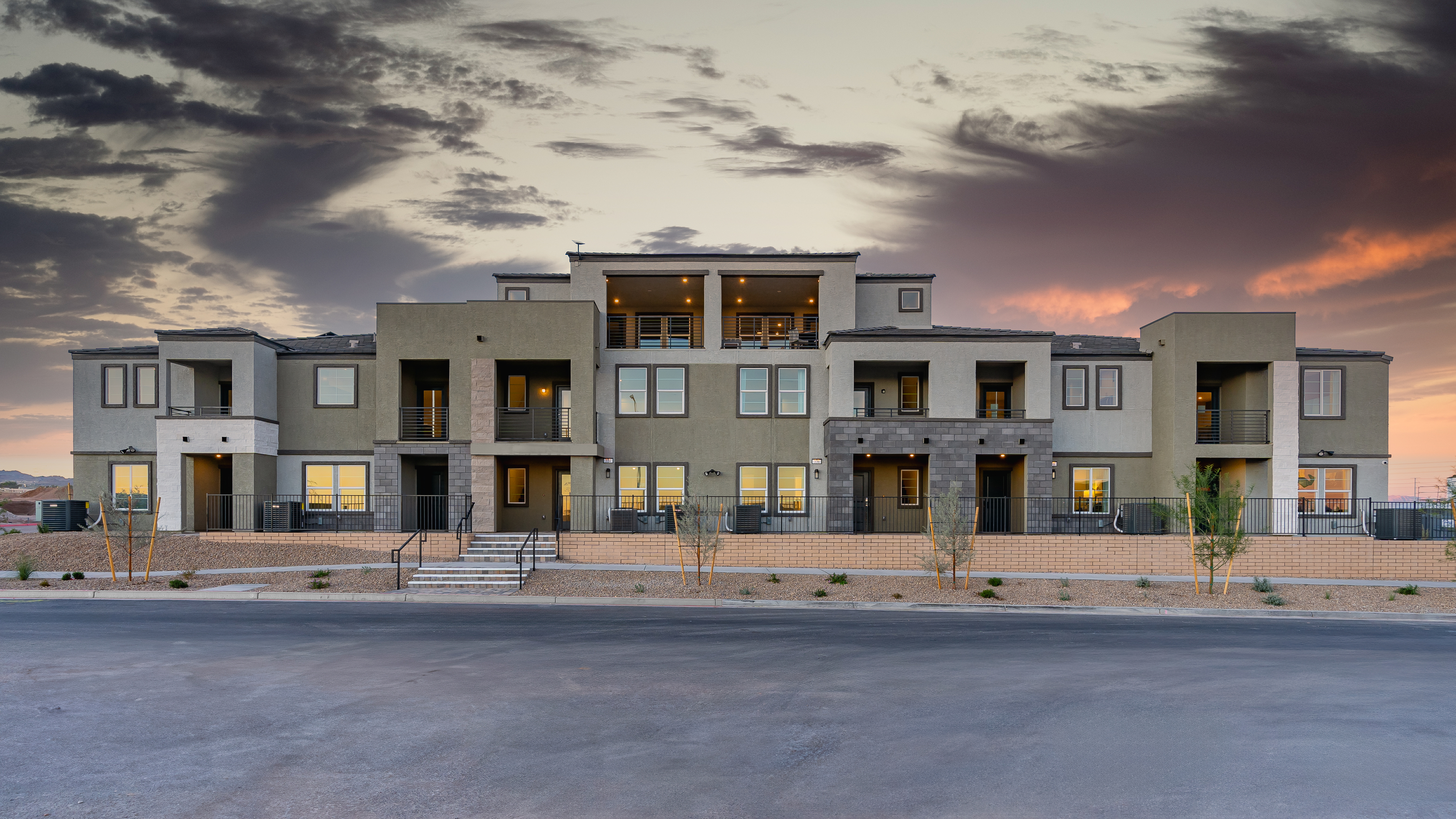 aerial shot of cantata point townhomes