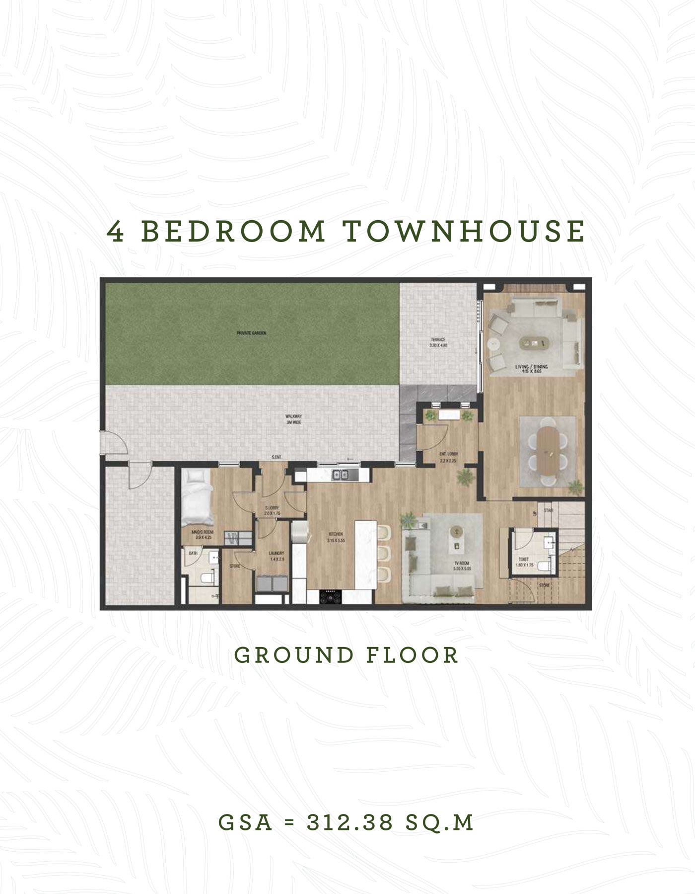The Sustainable City Yas Island 4 bedroom townhouse typeB floor plan