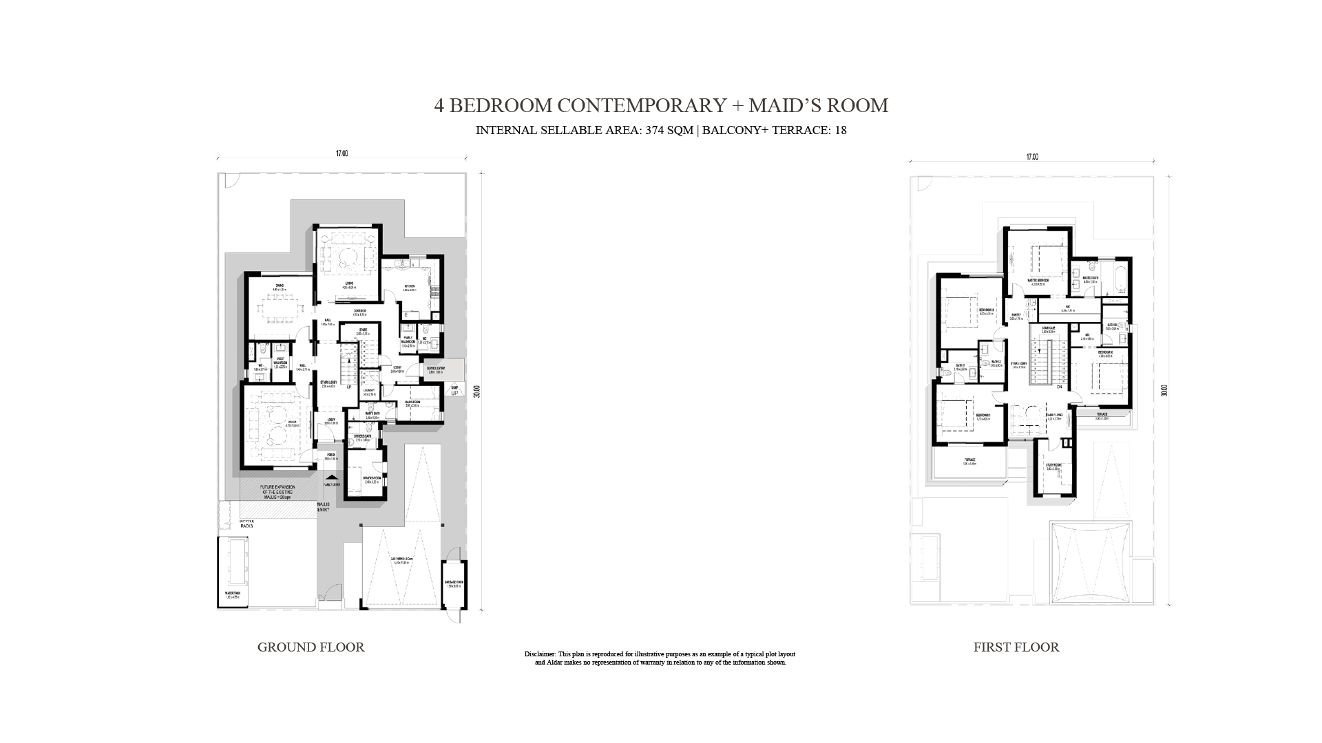 Fay Al Reeman II 4 bedroom villa typeA floor plan
