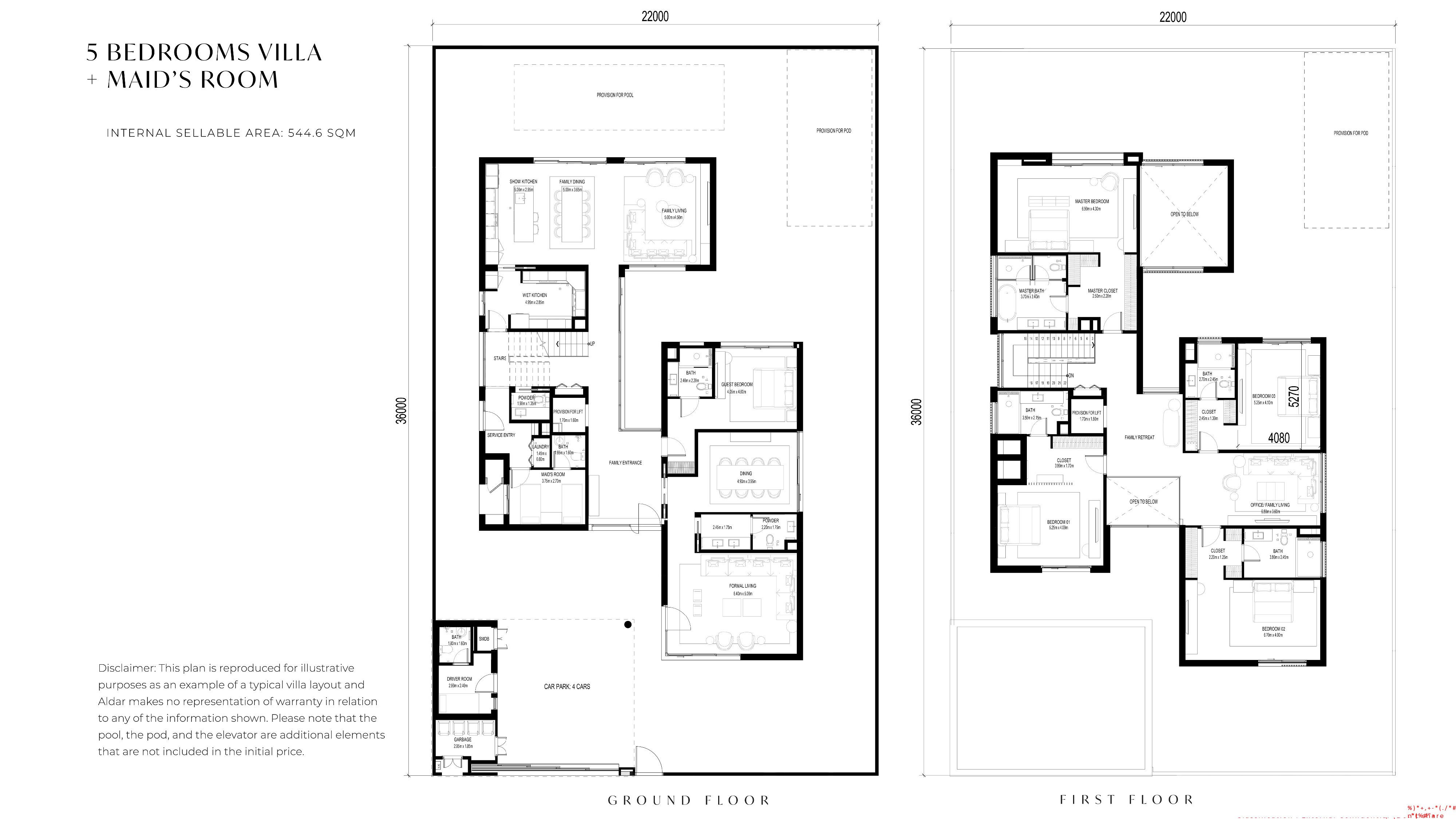 Saadiyat Lagoons 5 bedroom typeA floor plan