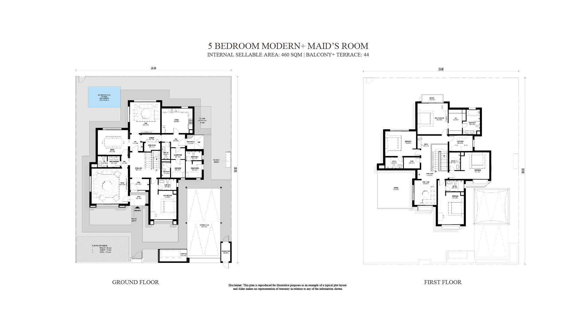Fay Al Reeman II 5 bedroom villa typeB floor plan