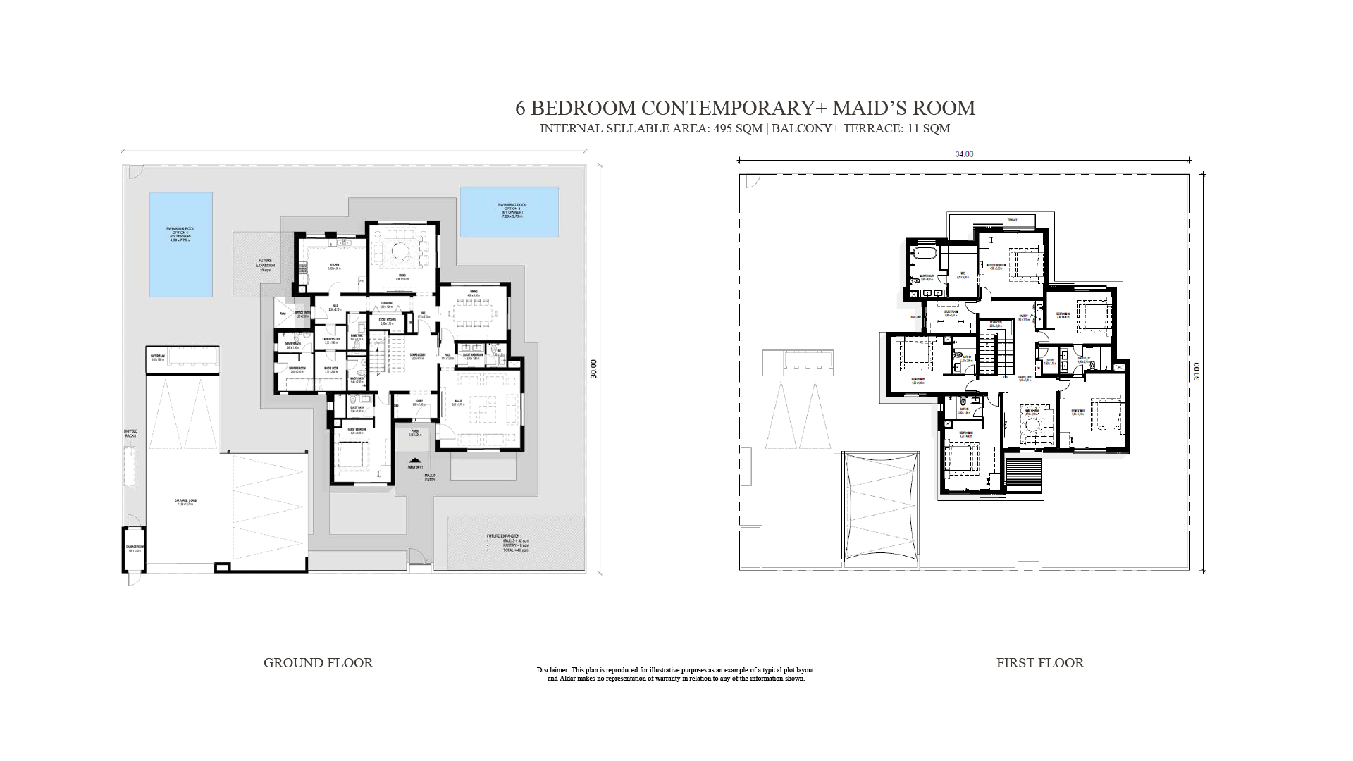 Fay Al Reeman II 6 bedroom villa typeA floor plan