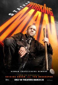 A Working Man poster featuring Jason Statham with a hammer