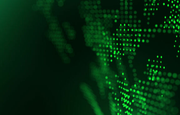Abstract green dots for technology
