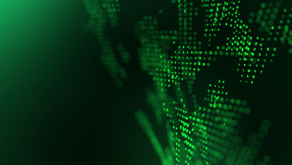 Abstract green dots for technology