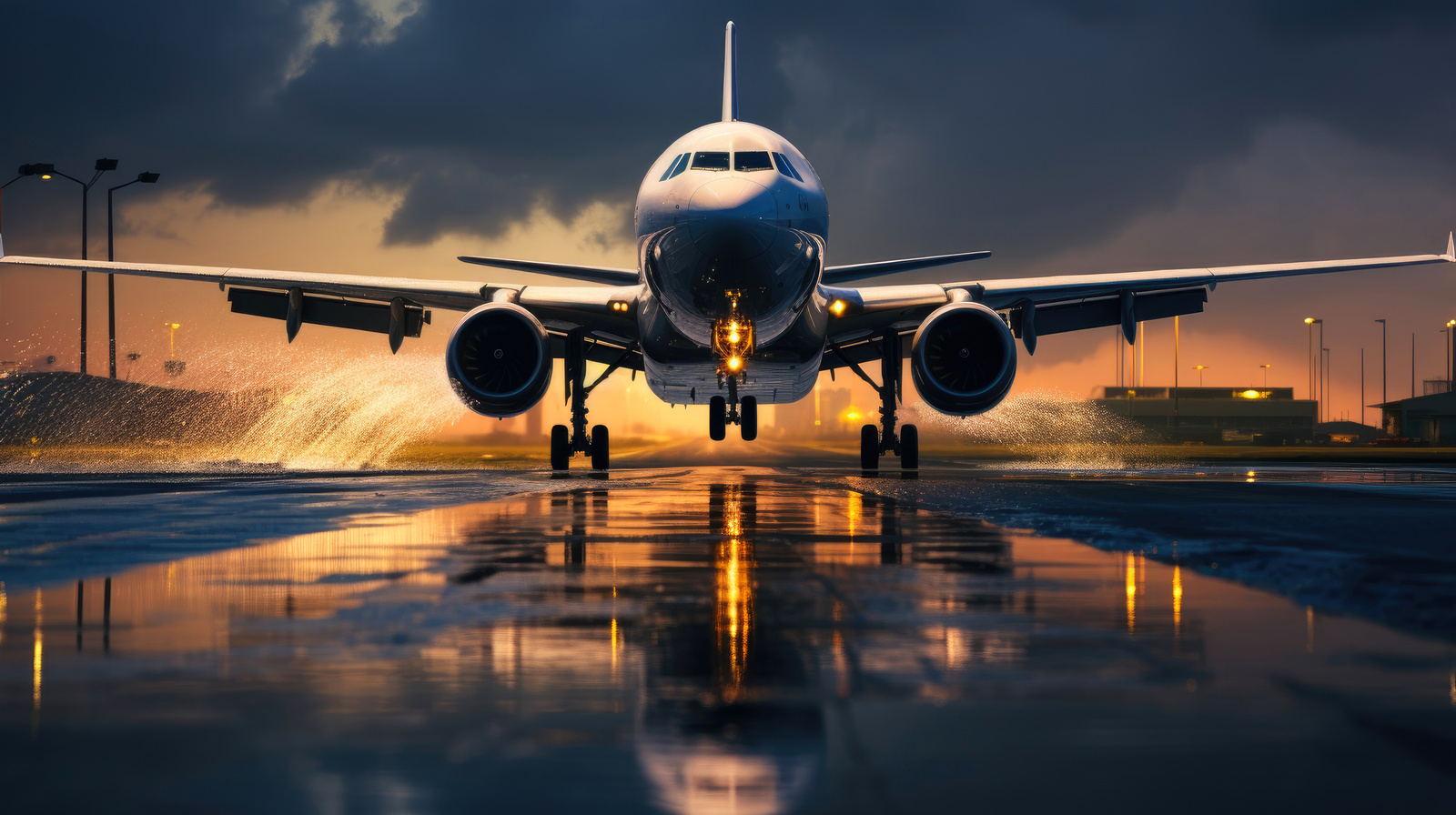 Plane taking off from below