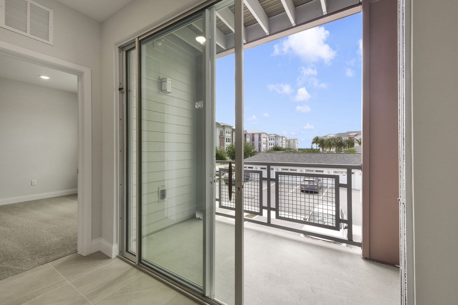 covered patio with storage closet