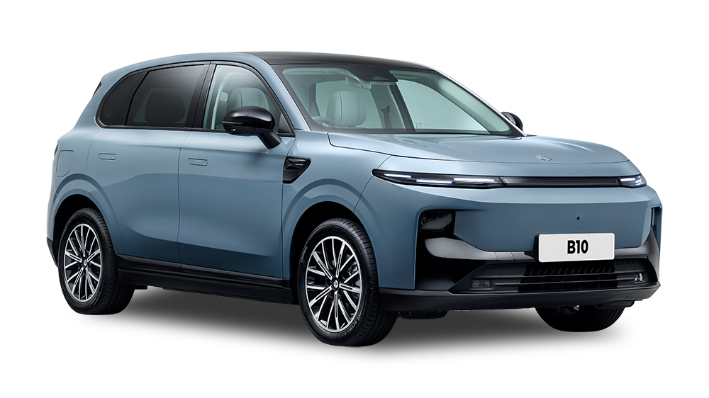 Blue Leapmotor B10 electric SUV shown on a plain background.