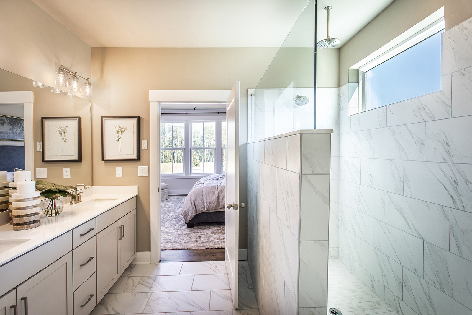 primary bathroom with large walk-in shower