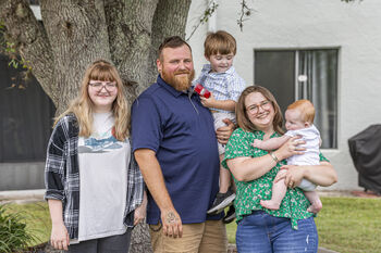 Less than a year after her diagnosis, Dallas treasures every moment with her family: husband Jeremy, stepdaughter Riley, 3-year-old Finnry and her newest handful, Dakota. She continues to get injections of an immunotherapy combination medication.