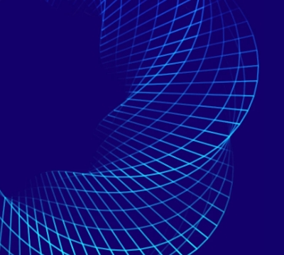 Swirling blue lines in wave shape, on dark blue background