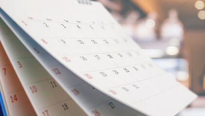 Calendar with flipping pages