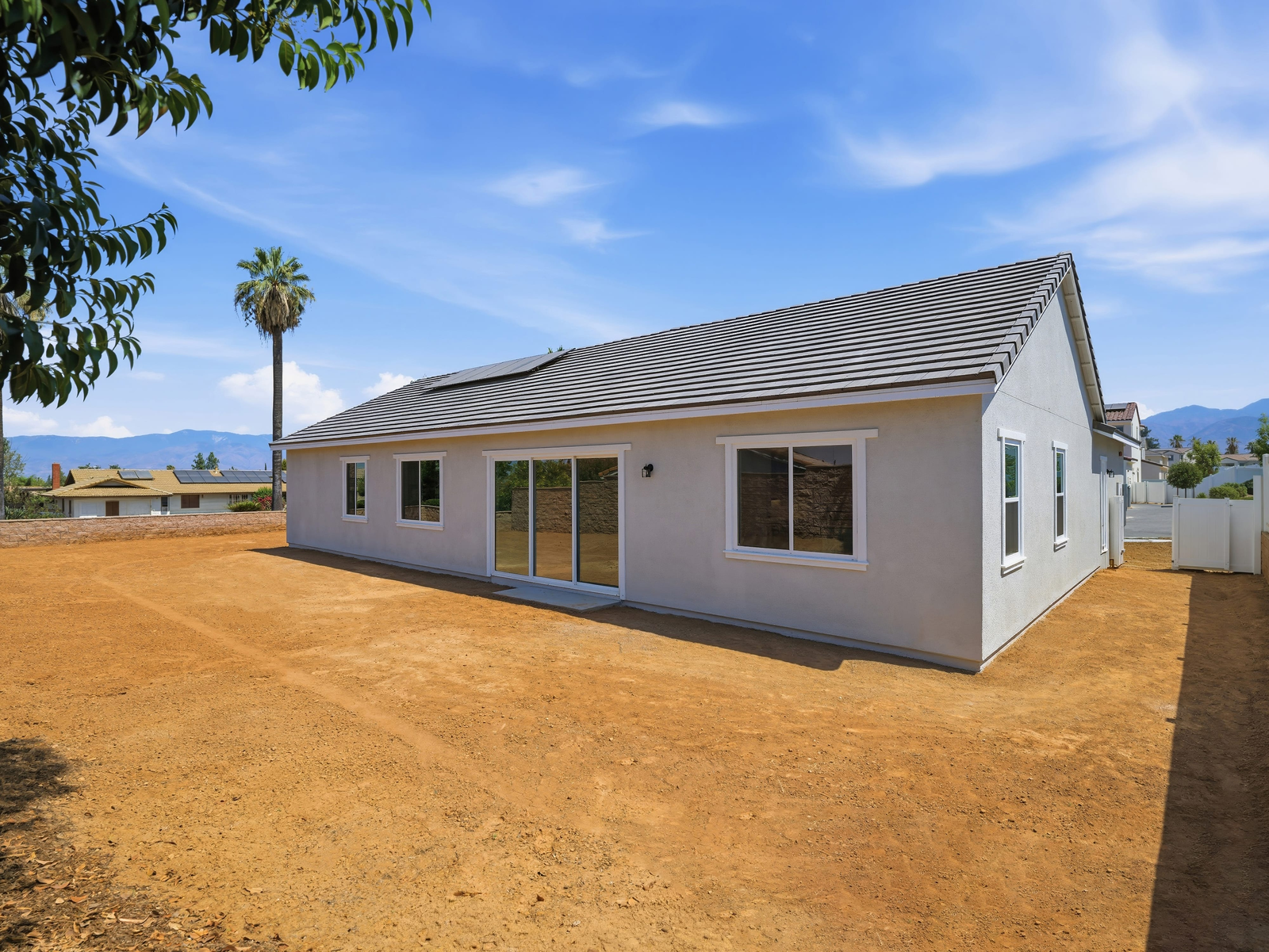 backyard of single story home