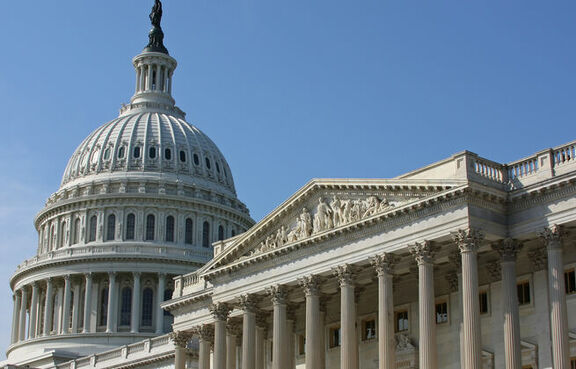 U.S. Capitol building in Washing D.C. on a sunny day