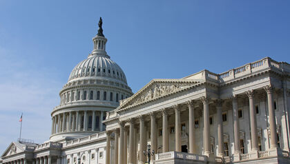 U.S. Capitol building in Washing D.C. on a sunny day