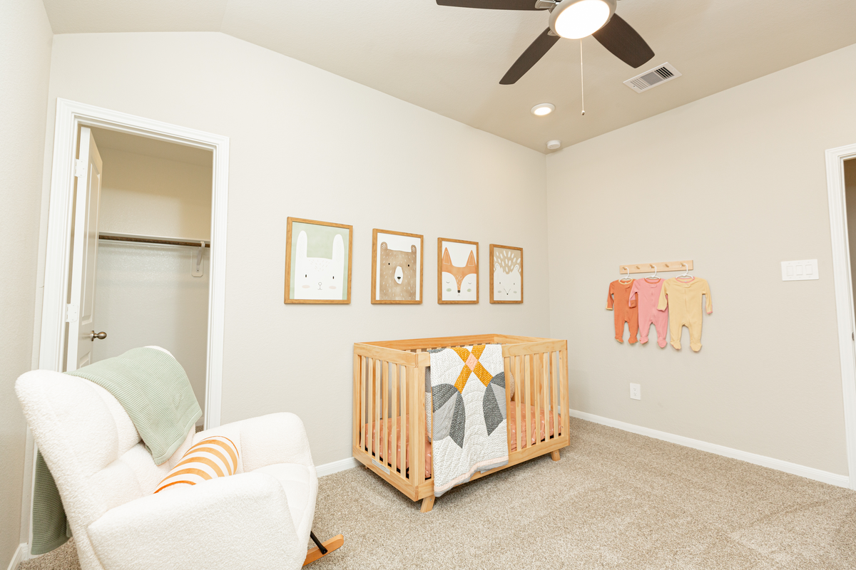 secondary bedroom with carpet