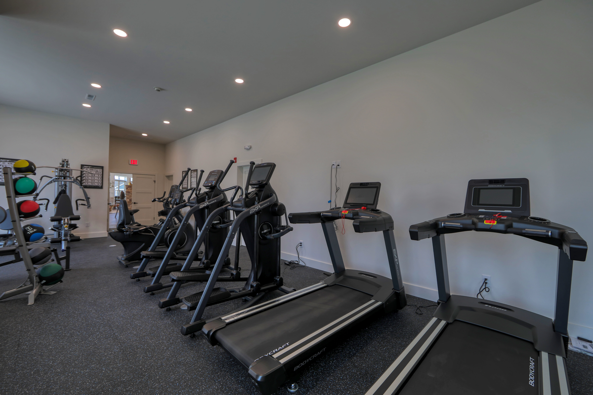 fitness center with multiple machines