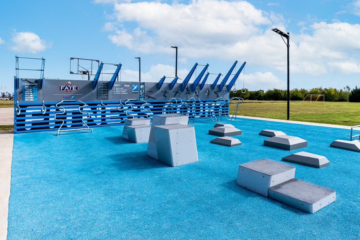 outdoor fitness court for residents to use