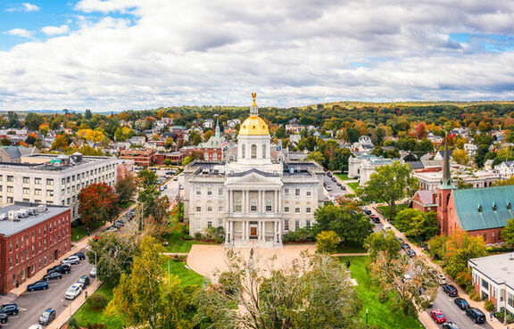 Aerial view of Concord, New Hampshire state house