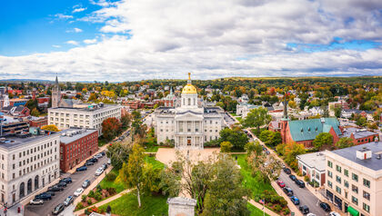 Aerial view of Concord, New Hampshire state house