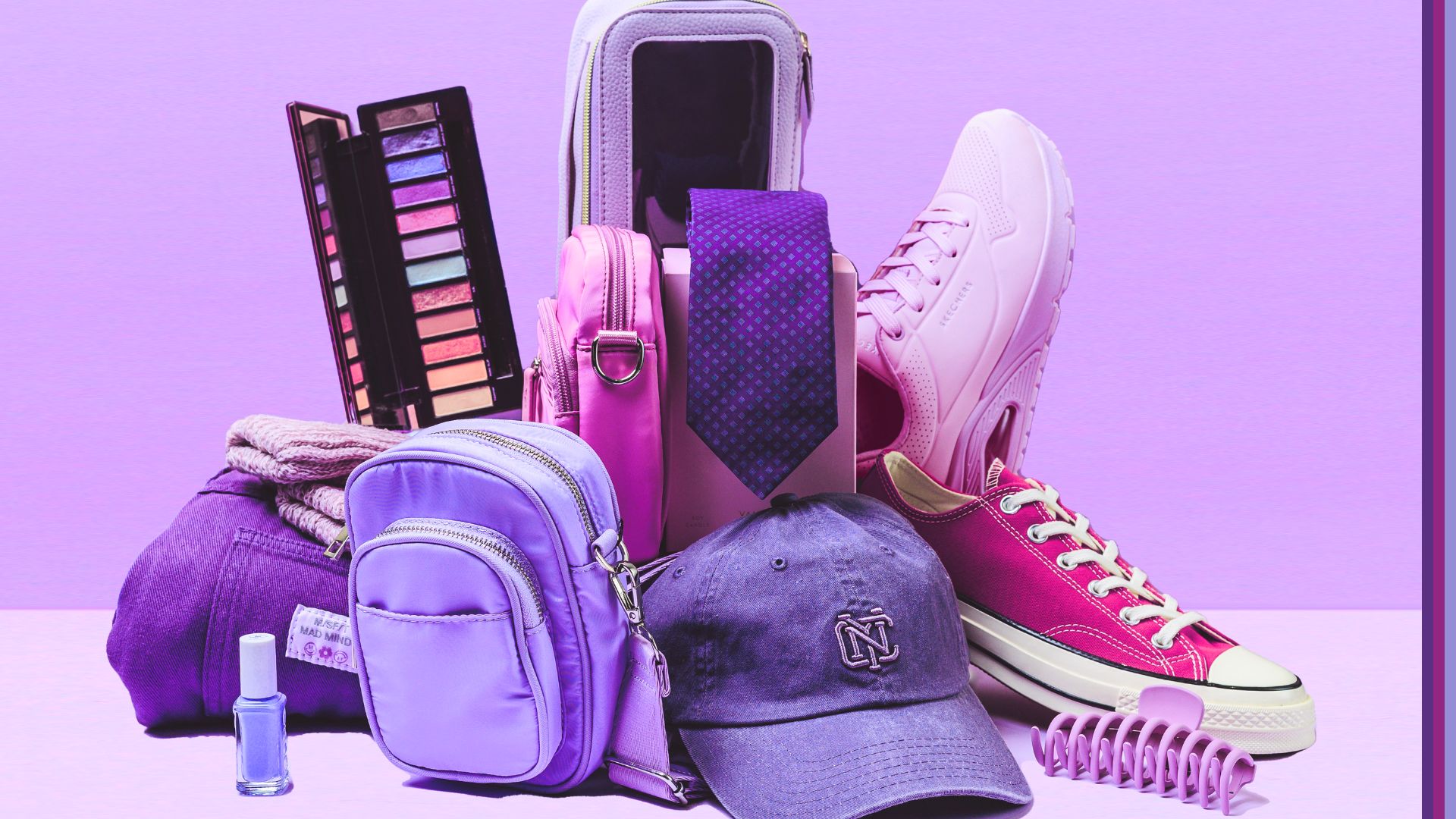 A collection of purple products inspiring you to be an Ally this Wear It Purple Day