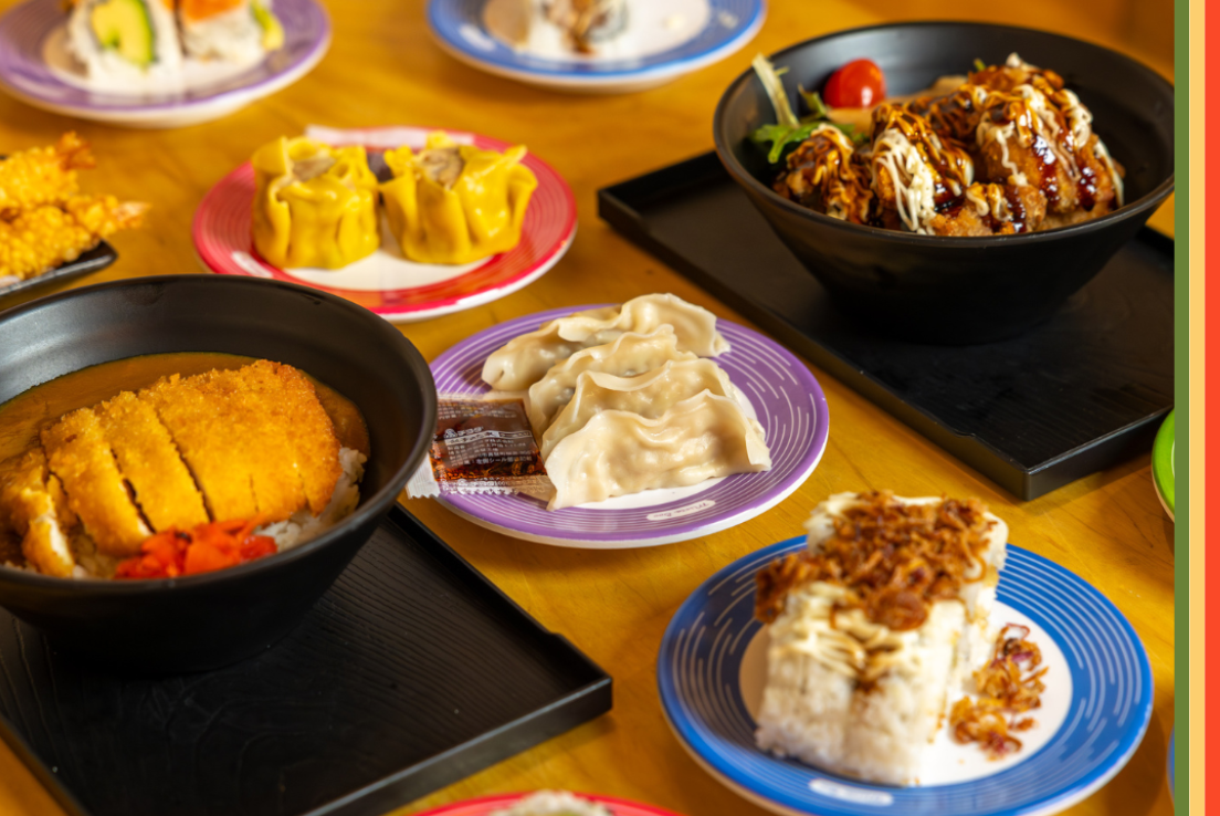A variety of sushi plages, side dishes and hot bowls from Mista Boo.