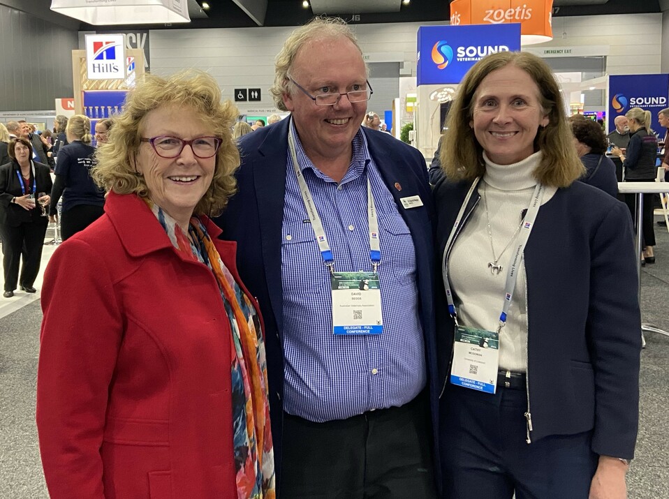 Former AVJ Editors-in-Chief Dr Anne Jackson and Assoc Prof David Beggs with current Editor-in-Chief Emeritus Prof Cathy McGowan AVA Conference 2024 2.jpg Former AVJ Editors-in-Chief Dr Anne Jackson and Assoc Prof David Beggs with current Editor-in-Chief Emeritus Prof Cathy McGowan AVA Conference 2024 2.jpg