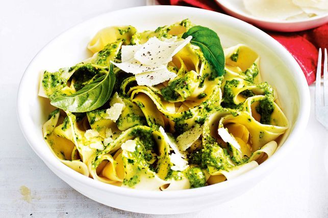 Fresh Pasta with Basil Pesto