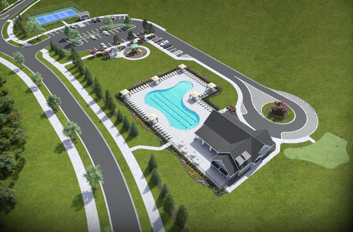 rendering of pool and amenities coming soon