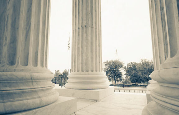 Close up of Capitol Building columns 