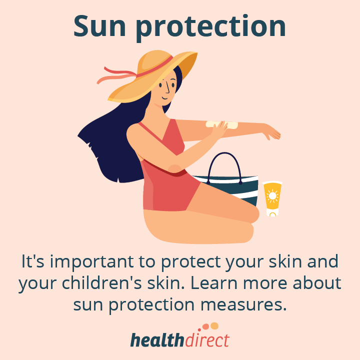 Sun protection infographic: Slip, Slop, Slap, Seek and Slide.
