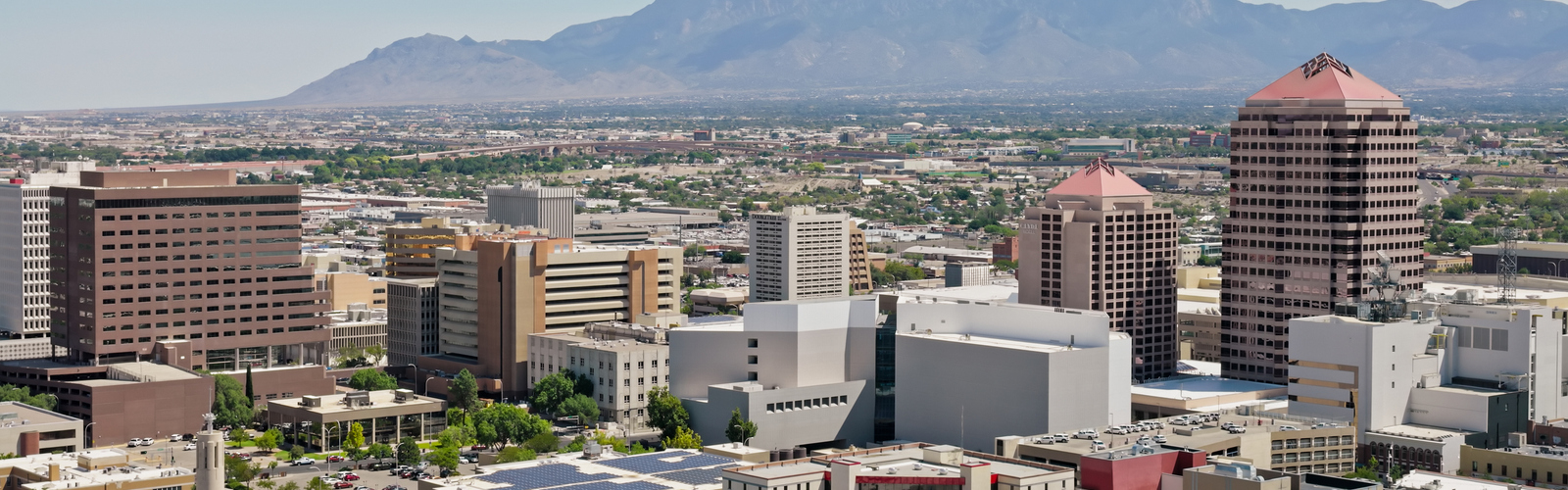 A shot of the major city in New Mexico