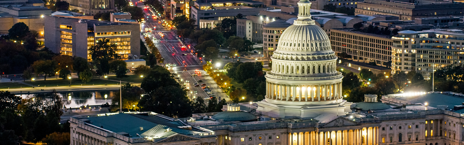 A shot of the major city in Washington D.C.