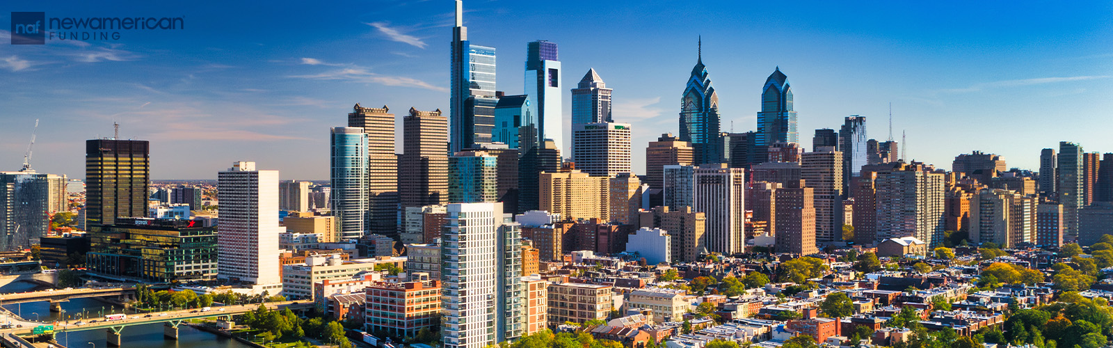 Aerial view of downtown Philadelphia