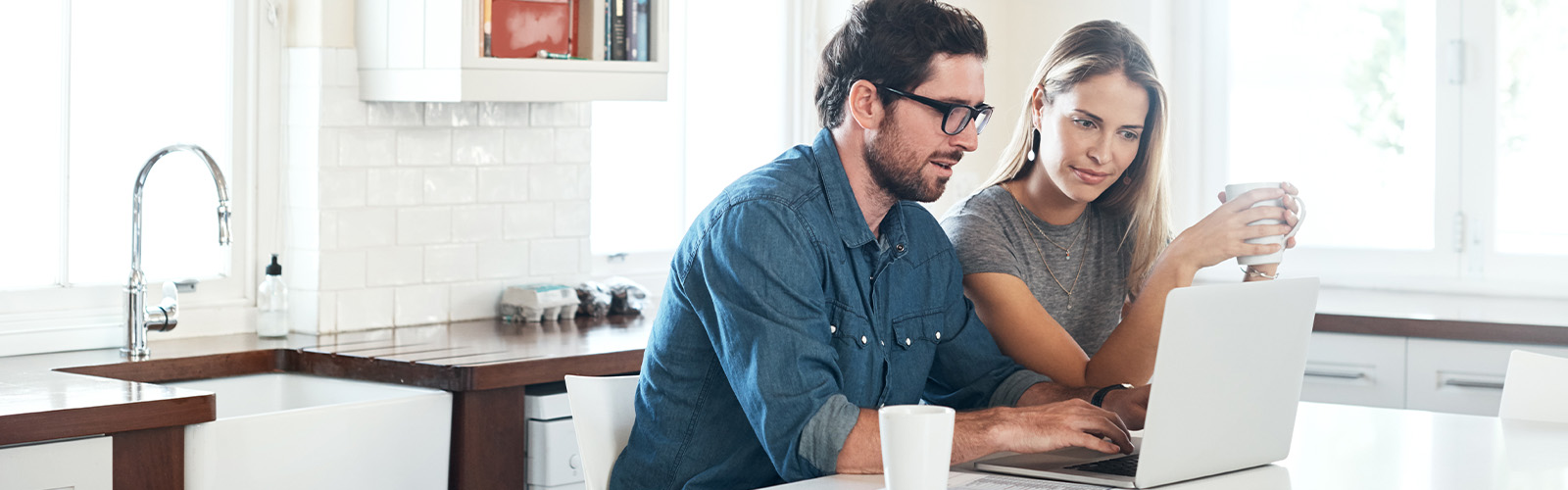 A couple making a financial decision
