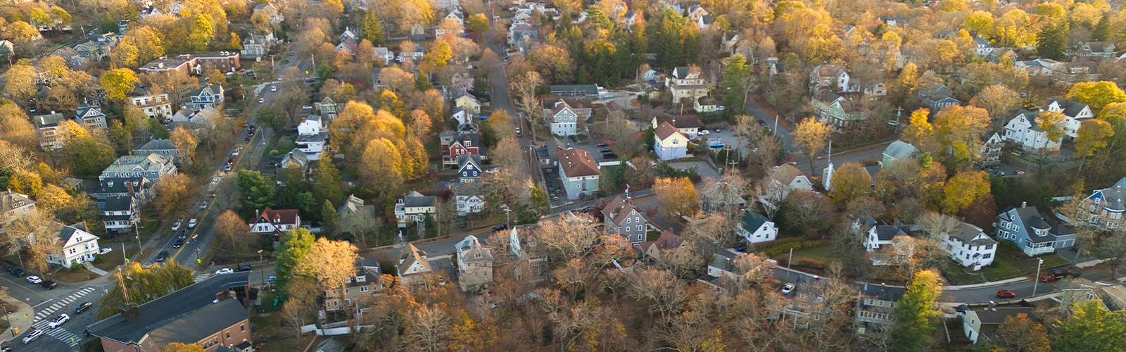 View of city in Massachusetts.