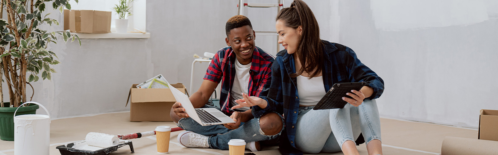 A couple moving into their new home