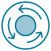 blue continuous cycle icon
