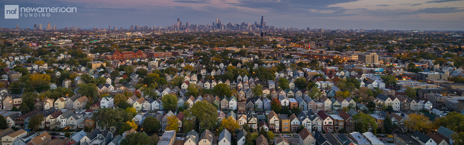 Aerial view of Illinois neighborhood