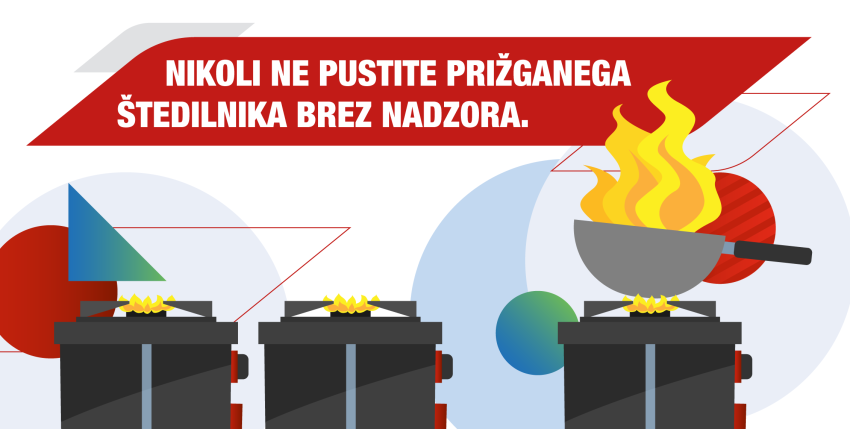 Infografika: Nikoli ne pustite štedilnika brez nadzora