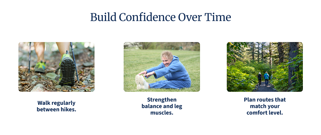 building confidence over time hiking infographic