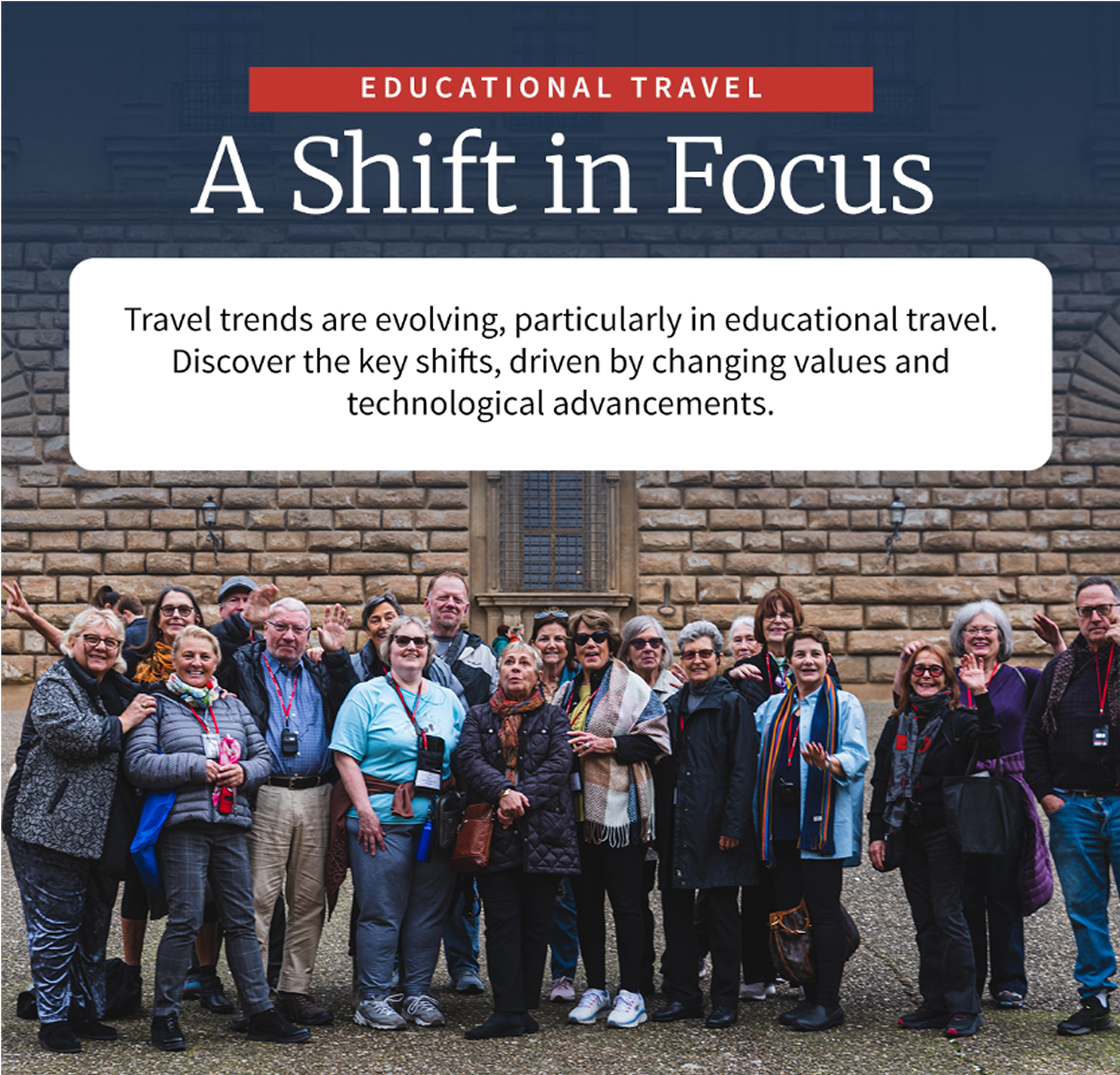 a shift in focus in educational travel infographic