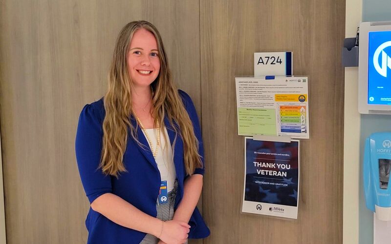 Team member Brianna Holman spearheads Moffitt's Inpatient Veteran Initiative program.