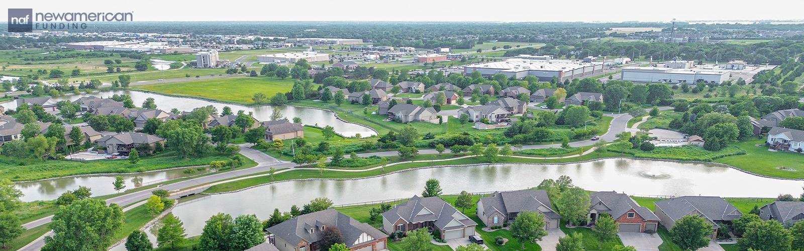 Aerial view of Kansas neighborhood