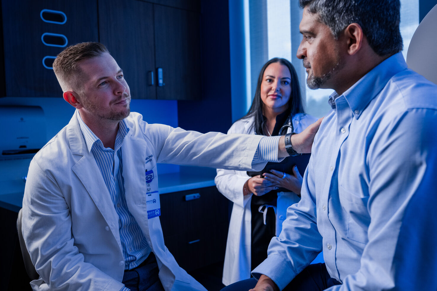 Dr. Josh Linscott meets with patient