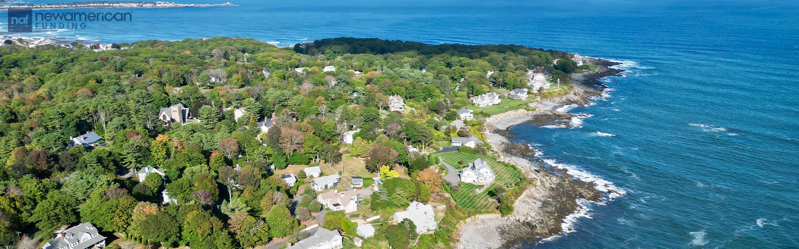 Aerial view of Maine neighborhood