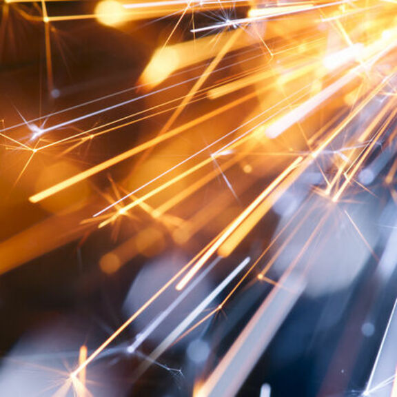 Gold and silver sparks and flare
