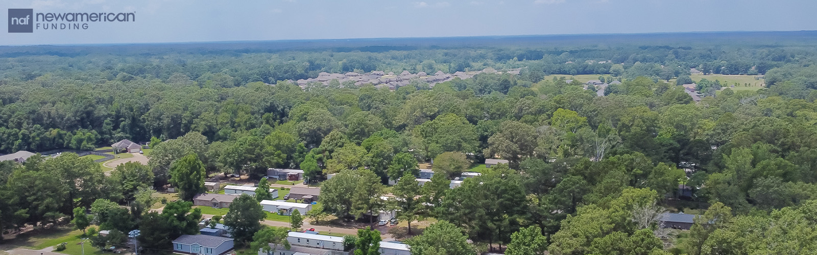Aerial view of Mississippi neighborhood